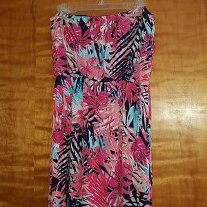 Palm print Maxi dress